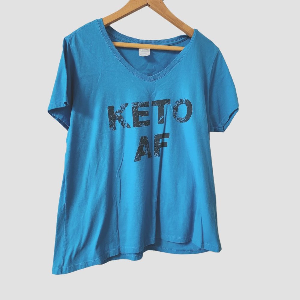 Keto AF Shirt - Aqua Blue - XXL‎